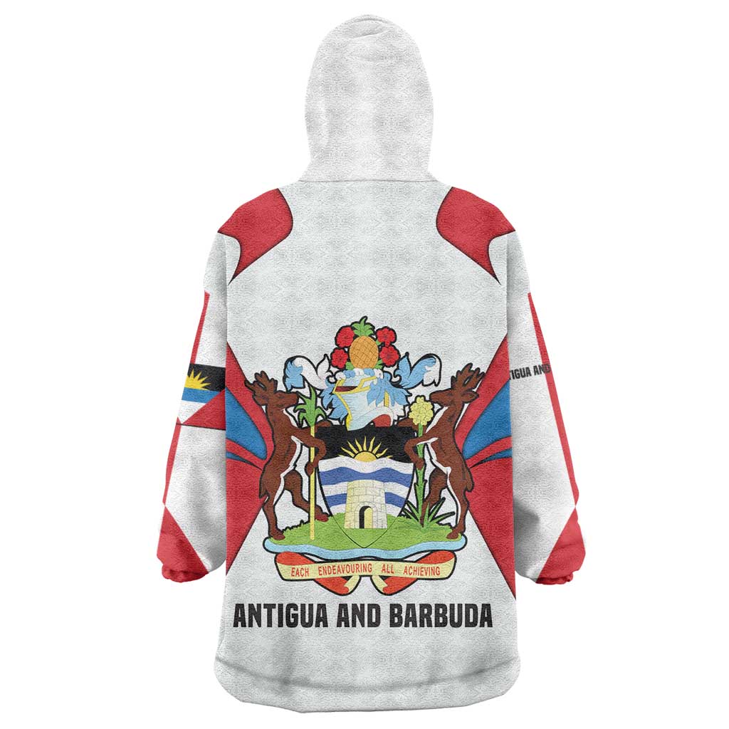 Antigua and Barbuda Flag Wearable Blanket Hoodie with National Coat of Arms - Wonder Print Shop