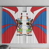 Antigua and Barbuda Flag Window Curtain with National Coat of Arms - Wonder Print Shop