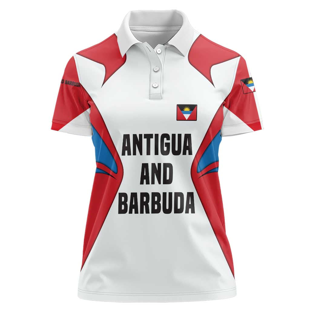 Antigua and Barbuda Flag Women Polo Shirt with National Coat of Arms - Wonder Print Shop