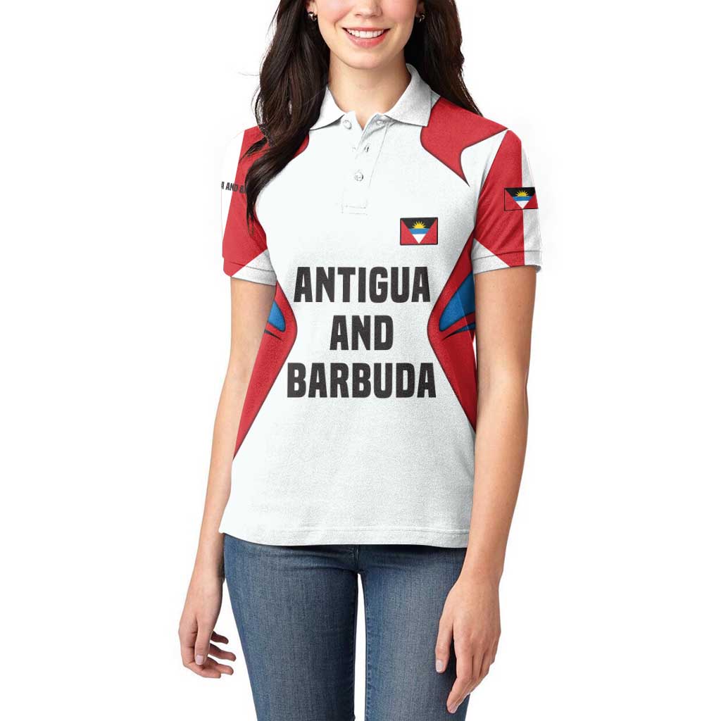 Antigua and Barbuda Flag Women Polo Shirt with National Coat of Arms - Wonder Print Shop