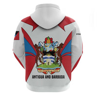 Antigua and Barbuda Flag Zip Hoodie with National Coat of Arms - Wonder Print Shop