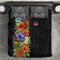 Antigua and Barbuda Floral Bedding Set with Tropical Hibiscus with National Flag - Wonder Print Shop
