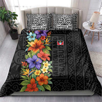 Antigua and Barbuda Floral Bedding Set with Tropical Hibiscus with National Flag - Wonder Print Shop