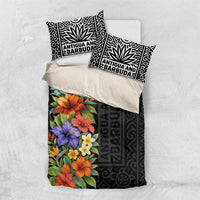 Antigua and Barbuda Floral Bedding Set with Tropical Hibiscus with National Flag - Wonder Print Shop