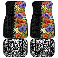 Antigua and Barbuda Floral Car Mats with Tropical Hibiscus with National Flag - Wonder Print Shop