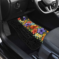 Antigua and Barbuda Floral Car Mats with Tropical Hibiscus with National Flag - Wonder Print Shop