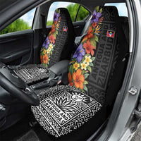 Antigua and Barbuda Floral Car Seat Cover with Tropical Hibiscus with National Flag - Wonder Print Shop