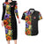 Antigua and Barbuda Floral Couples Matching Long Sleeve Bodycon Dress and Hawaiian Shirt with Tropical Hibiscus with National Flag - Wonder Print Shop