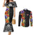 Antigua and Barbuda Floral Couples Matching Mermaid Dress and Long Sleeve Button Shirt with Tropical Hibiscus with National Flag - Wonder Print Shop