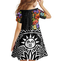 Antigua and Barbuda Floral Family Matching Off Shoulder Maxi Dress and Hawaiian Shirt with Tropical Hibiscus with National Flag - Wonder Print Shop