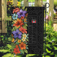 Antigua and Barbuda Floral Garden Flag with Tropical Hibiscus with National Flag - Wonder Print Shop