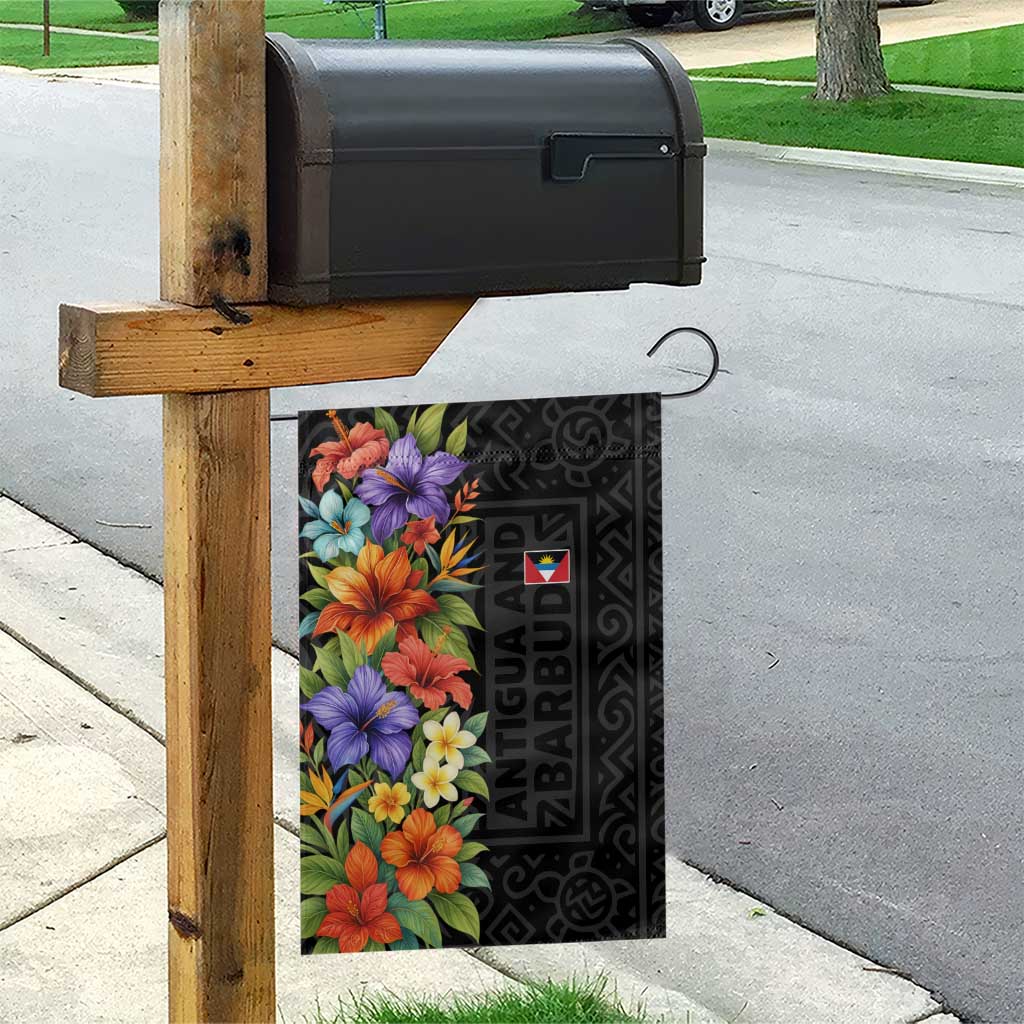 Antigua and Barbuda Floral Garden Flag with Tropical Hibiscus with National Flag - Wonder Print Shop