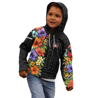 Antigua and Barbuda Floral Kid Hoodie with Tropical Hibiscus with National Flag - Wonder Print Shop