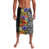 Antigua and Barbuda Floral Lavalava with Tropical Hibiscus with National Flag - Wonder Print Shop