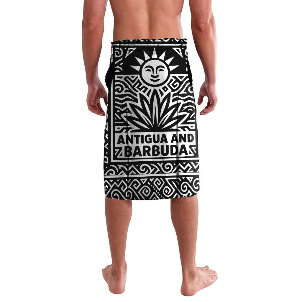 Antigua and Barbuda Floral Lavalava with Tropical Hibiscus with National Flag - Wonder Print Shop