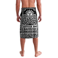 Antigua and Barbuda Floral Lavalava with Tropical Hibiscus with National Flag - Wonder Print Shop