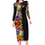 Antigua and Barbuda Floral Long Sleeve Bodycon Dress with Tropical Hibiscus with National Flag - Wonder Print Shop