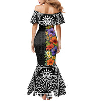 Antigua and Barbuda Floral Mermaid Dress with Tropical Hibiscus with National Flag - Wonder Print Shop