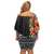 Antigua and Barbuda Floral Off Shoulder Short Dress with Tropical Hibiscus with National Flag - Wonder Print Shop