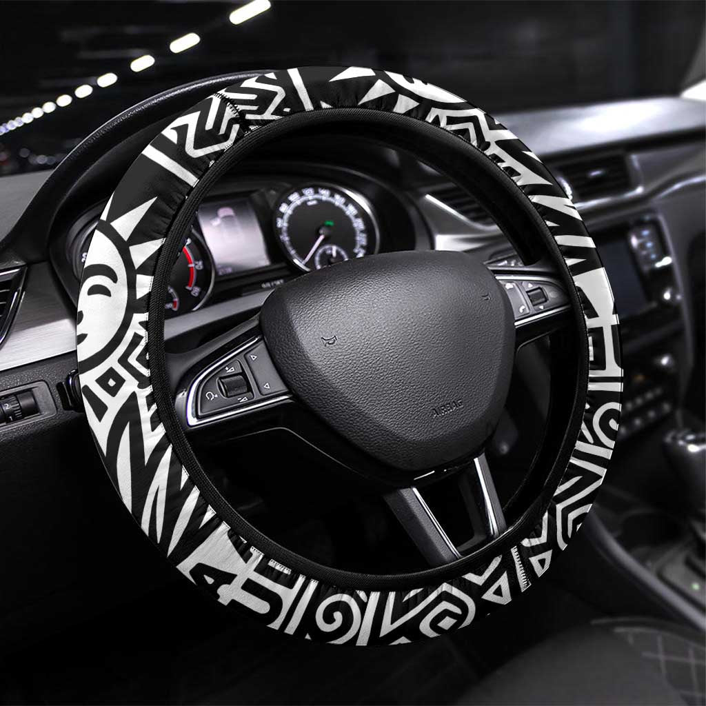 Antigua and Barbuda Floral Steering Wheel Cover with Tropical Hibiscus with National Flag - Wonder Print Shop