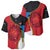 Antigua and Barbuda Tribal Baseball Jersey with Polynesian Dolphin Sun Design with National Flag Colors - Wonder Print Shop