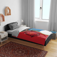 Antigua and Barbuda Tribal Bedding Set with Polynesian Dolphin Sun Design with National Flag Colors - Wonder Print Shop