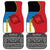 Antigua and Barbuda Tribal Car Mats with Polynesian Dolphin Sun Design with National Flag Colors - Wonder Print Shop