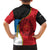 Antigua and Barbuda Tribal Kid Hawaiian Shirt with Polynesian Dolphin Sun Design with National Flag Colors - Wonder Print Shop