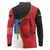 Antigua and Barbuda Tribal Long Sleeve Polo Shirt with Polynesian Dolphin Sun Design with National Flag Colors - Wonder Print Shop