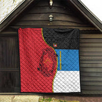 Antigua and Barbuda Tribal Quilt with Polynesian Dolphin Sun Design with National Flag Colors - Wonder Print Shop