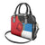 Antigua and Barbuda Tribal Shoulder Handbag with Polynesian Dolphin Sun Design with National Flag Colors - Wonder Print Shop
