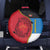 Antigua and Barbuda Tribal Spare Tire Cover with Polynesian Dolphin Sun Design with National Flag Colors - Wonder Print Shop