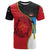 Antigua and Barbuda Tribal T Shirt with Polynesian Dolphin Sun Design with National Flag Colors - Wonder Print Shop