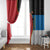 Antigua and Barbuda Tribal Window Curtain with Polynesian Dolphin Sun Design with National Flag Colors - Wonder Print Shop
