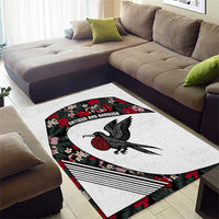 Antigua and Barbuda Hummingbird Area Rug with Tribal Bird and Tropical Floral Design with Island Flag - Wonder Print Shop