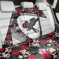 Antigua and Barbuda Hummingbird Back Car Seat Cover with Tribal Bird and Tropical Floral Design with Island Flag - Wonder Print Shop