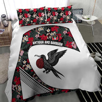 Antigua and Barbuda Hummingbird Bedding Set with Tribal Bird and Tropical Floral Design with Island Flag - Wonder Print Shop