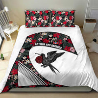 Antigua and Barbuda Hummingbird Bedding Set with Tribal Bird and Tropical Floral Design with Island Flag - Wonder Print Shop