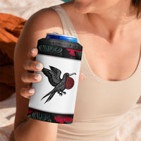 Antigua and Barbuda Hummingbird 4 in 1 Can Cooler Tumbler with Tribal Bird and Tropical Floral Design with Island Flag - Wonder Print Shop