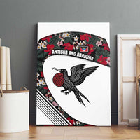 Antigua and Barbuda Hummingbird Canvas Wall Art with Tribal Bird and Tropical Floral Design with Island Flag - Wonder Print Shop