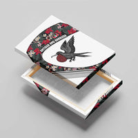 Antigua and Barbuda Hummingbird Canvas Wall Art with Tribal Bird and Tropical Floral Design with Island Flag - Wonder Print Shop