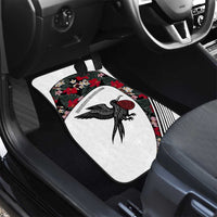 Antigua and Barbuda Hummingbird Car Mats with Tribal Bird and Tropical Floral Design with Island Flag - Wonder Print Shop