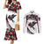 Antigua and Barbuda Hummingbird Couples Matching Mermaid Dress and Long Sleeve Button Shirt with Tribal Bird and Tropical Floral Design with Island Flag - Wonder Print Shop