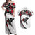 Antigua and Barbuda Hummingbird Couples Matching Off Shoulder Maxi Dress and Hawaiian Shirt with Tribal Bird and Tropical Floral Design with Island Flag - Wonder Print Shop
