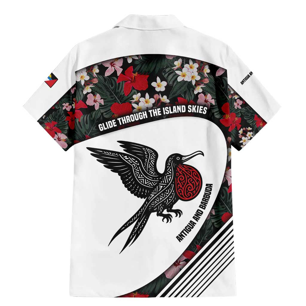 Antigua and Barbuda Hummingbird Family Matching Mermaid Dress and Hawaiian Shirt with Tribal Bird and Tropical Floral Design with Island Flag - Wonder Print Shop