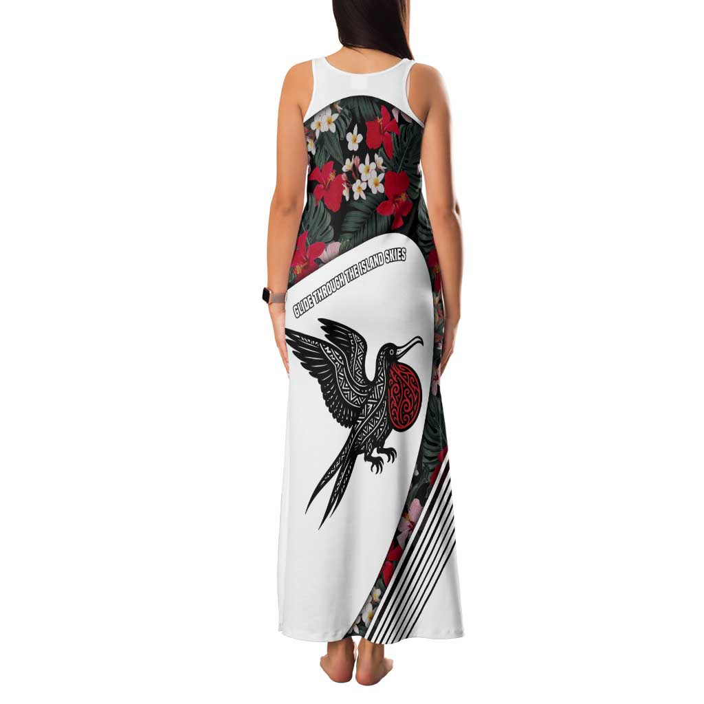 Antigua and Barbuda Hummingbird Family Matching Tank Maxi Dress and Hawaiian Shirt with Tribal Bird and Tropical Floral Design with Island Flag - Wonder Print Shop