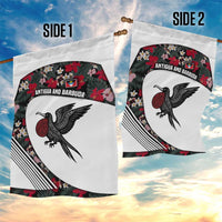 Antigua and Barbuda Hummingbird Garden Flag with Tribal Bird and Tropical Floral Design with Island Flag - Wonder Print Shop