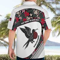 Antigua and Barbuda Hummingbird Hawaiian Shirt with Tribal Bird and Tropical Floral Design with Island Flag - Wonder Print Shop