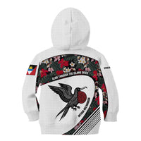 Antigua and Barbuda Hummingbird Kid Hoodie with Tribal Bird and Tropical Floral Design with Island Flag - Wonder Print Shop