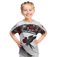 Antigua and Barbuda Hummingbird Kid T Shirt with Tribal Bird and Tropical Floral Design with Island Flag - Wonder Print Shop